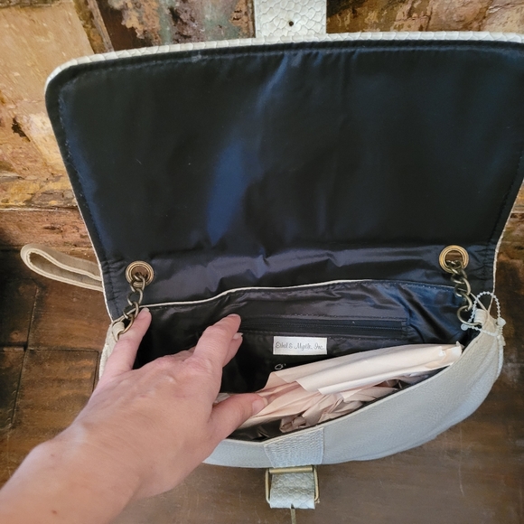 NEW grey & snake print shoulder bag - Picture 4 of 4